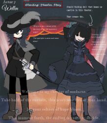 2girls concept_art doll english_text highres iesonatana multiple_girls non-web_source profanity rapier source_request starling sword theater weapon