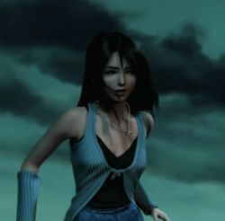 1990s_(style) 3d animated animated_gif arm_warmers black_hair bouncing bouncing_breasts breasts cloud final_fantasy final_fantasy_viii jewelry jiggle lowres necklace panicking retro_artstyle rinoa_heartilly running searching