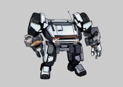 fewer_digits full_body grey_background highres mecha no_humans open_hand original radio_antenna robot science_fiction simple_background solo standing wheel yoshi_(moco1)