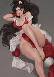 1girl breasts fatal_fury large_breasts long_hair shiranui_mai solo