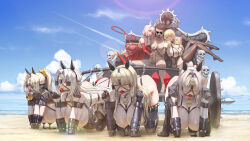 1boy 6+girls animal_ears babydoll ball_gag beach black_babydoll black_thighhighs blinders blonde_hair blue_eyes breasts cart censored character_request contrail cupless_babydoll day demon_tail dress erection fake_animal_ears gag gag_harness gagged grabbing_another&#039;s_breast groping handjob harem highres horse_ears huge_breasts human_dog large_penis long_hair medium_breasts multiple_girls nipple_chain nipple_tassels nipples no_shoes ocean outdoors penis pet_play pony_play ponytail qingmingtongzi red_dress short_hair sitting skull_ornament slave tail thighhighs warship_girls_r wiffle_gag