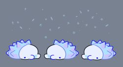 animated animated_gif blue_eyes bouncing gen_8_pokemon grey_background nintendo no_humans pokemon pokemon_(creature) pupguin simple_background snom snow