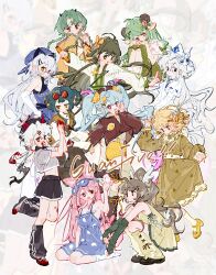 absurdres animal bad_tag blonde_hair cat demon detached food-themed frills highres non-web_source pleated polka ribbon skirt sleeveless twin