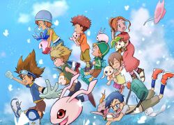 3girls 5boys digimon digimon_adventure glasses ishida_yamato izumi_koshiro kido_jo koromon mochimon multiple_boys multiple_girls plotmon pukamon pyocomon tachikawa_mimi takaishi_takeru takenouchi_sora tanemon tokomon tunomon yagami_hikari yagami_taichi