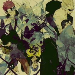 5boys amputee crocodile_(one_piece) donquixote_doflamingo donquixote_pirates dual_persona earrings eustass_kid goggles hat hood hoodie hook jacket jewelry jolly_roger lab_coat male_focus multiple_boys natsume_(ntm_62) one_piece pirate raglan_sleeves red_hair sunglasses trafalgar_law vergo