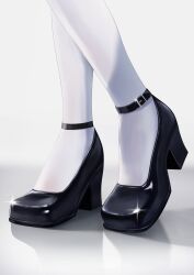 Rule 34 | 1girl, absurdres, black shoes, footwear focus, high heels, highres, indie virtual youtuber, luke s (artist), nimi nightmare, pantyhose, shadow, shoes, solo, virtual youtuber, white background, white pantyhose