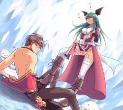 1boy 1girl aqua_eyes aqua_hair bad_id bad_pixiv_id bootjob boots clothes_lift femdom garter_belt garter_straps head_wings hetero high_priest_(ragnarok_online) long_hair monster monster_girl no_panties penis pussy ragnarok_online sakakura_(sariri) shoejob siroma skirt skirt_lift thighhighs uncensored wings