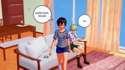 1girl 2boys 3d against_wall ahegao animated bathroom black_hair blonde_hair blush breasts cheating_(relationship) controller game_controller glasses heart heart-shaped_pupils hetero highres humping japs8005 koikatsu_(medium) koikatu large_breasts large_penis large_testicles mother_and_son motherly_netorare multiple_boys naked_towel netorare nipples nude penis sex shota steam symbol-shaped_pupils tan testicles tongue tongue_out towel vaginal video