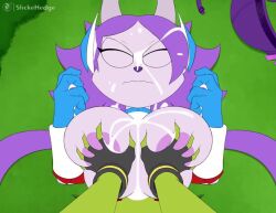Rule 34 | 1futa, 1girl, :&lt;, animated, annoyed, breast suppress, breasts, breasts out, carol tea, constricted pupils, cum, cum on body, cum on breasts, cum on hair, cum on upper body, dragon girl, dragon horns, ejaculation, erection, facial, freedom planet, freedom planet 2, from above, futa with female, futanari, galaxytrail, gloves, grabbing another&#039;s breast, grass, groping, horns, huge breasts, large areolae, large penis, long hair, looking at viewer, looking down, looking up, lying, nipples, on back, open clothes, open shorts, orgasm, paizuri, penis, penis out, pink eyes, pov, pumping, purple hair, sash lilac, shorts, slickehedge, sound, straddling, straddling paizuri, surprised, twintails, uncensored, veins, veiny penis, very long hair, video