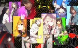 6+boys 6+girls amamiya_hibiya asahina_hiyori azami_(kagerou_project) black_hair blonde_hair blue_eyes blue_hair brown_hair dark_konoha ene_(kagerou_project) glasses green_hair hakusai_(tiahszld) headphones highres hood hoodie kagerou_project kano_shuuya kido_tsubomi kisaragi_momo kisaragi_shintarou konoha_(kagerou_project) kozakura_marry lab_coat long_hair multiple_boys multiple_girls red_eyes scarf school_uniform seto_kousuke short_hair silver_hair tateyama_ayano tateyama_kenjirou twintails vocaloid yamaha