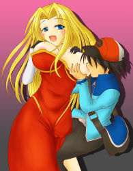1girl artist_request blush breastfeeding breasts creatures_(company) dress game_freak gen_1_pokemon jynx lactation large_breasts nintendo nipples personification pokemon smile