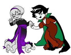 2girls goth_fashion homestuck kanaya_maryam lace_trim multiple_girls non-web_source rose_lalonde source_request