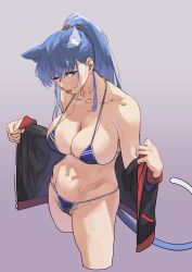 1girl bikini character_request copyright_request exocet_(exocet4) groin navel swimsuit tagme tongue tongue_out