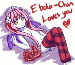 Rule 34 | bat wings, ebola-chan, flower, nurse, pink hair, tagme, wings