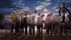 10s 6+boys 6+girls angel_beats! everyone fujimaki_(angel_beats!) highres hinata_hideki hisako_(angel_beats!) irie_miyuki iwasawa_masami matsushita_(angel_beats!) multiple_boys multiple_girls nakamura_yuri naoi_(angel_beats!) naoi_ayato noda_(angel_beats!) official_art ooyama_(angel_beats!) otonashi_yuzuru shiina_(angel_beats!) sunset takamatsu_(angel_beats!) tenshi_(angel_beats!) thighhighs tk_(angel_beats!) yui_(angel_beats!) yusa_(angel_beats!) yusacan