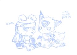 Rule 34 | digicore interface, digimon, digimon (creature), dorumon, gaomon, horns, monochrome, sketch, tail, traditional media, wings