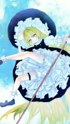 Rule 34 | 1girl, absurdres, arm up, belt, black hat, black shoes, black skirt, black vest, blonde hair, bloomers, blush, broom, frilled bloomers, frilled cuffs, frilled sleeves, frills, grin, hair between eyes, hat, highres, holding, holding broom, k4ja0002, kirisame marisa, long hair, long sleeves, looking at viewer, parted lips, puffy sleeves, shirt, shoes, sidelocks, skirt, smile, socks, solo, thigh belt, thigh strap, touhou, underwear, very long hair, vest, white bloomers, white shirt, white socks, witch hat, wrist cuffs, yellow eyes