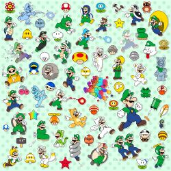 Rule 34 | absurdres, animal ears, balloon luigi, bee luigi, boo luigi, boomerang, boomerang flower, boomerang luigi, boots, builder luigi, cape, cape feather, cape luigi, cat luigi, clone, cloud luigi, cosmic luigi, costume, double cherry, fire flower, fire luigi, flying, flying squirrel luigi, fox luigi, frog luigi, golden mushroom, hammer luigi, hat, highres, ice luigi, invisible, invisible flower, invisible luigi, jumping, kitsune luigi, kuribo&#039;s shoe, luigi, mario (series), mega luigi, mega mushroom, new super mario bros., new super mario bros. 2, new super mario bros. u, new super mario bros. u deluxe, new super mario bros. wii, nintendo, on model, overalls, penguin luigi, penguin suit, power-up, propeller luigi, raccoon luigi, rock luigi, rukisan 1117, running, shell, shell luigi, shirt, shoes, silver luigi, super bell, super leaf, super mario 3d land, super mario 3d world, super mario 3d world + bowser&#039;s fury, super mario 64 ds, super mario bros. 1, super mario bros. 3, super mario galaxy, super mario galaxy 2, super mario maker 2, super mario world, super mushroom, super star (mario), tail