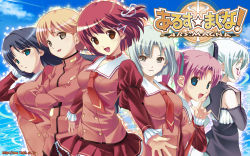 6+girls arai_ruka ars_magna black_hair blonde_hair blue_eyes blue_hair book brown_eyes closed_eyes collar crossed_arms enjouji_alex_yukihiro everyone finger_to_mouth glasses grey_eyes hair_ornament hair_ribbon hairclip highres ichijou_anzu koutaro kurono_miko long_hair minezaki_sakura mizusawa_noel multiple_girls necktie pink_hair red_hair ribbon school_uniform serafuku short_hair skirt smile third-party_edit twintails white_hair
