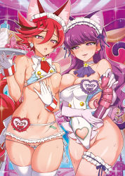10s 2girls :p anal_beads animal_ears ascot asymmetrical_docking bad_id bad_pixiv_id bare_arms bare_shoulders blue_ribbon blush bottle bow bow_panties breast_press breasts brown_hair buttons cat_ears cat_tail choker clothing_cutout collarbone commentary_request covered_navel cowboy_shot crop_top crotch_cutout cure_chocolat cure_macaron dildo dog_ears dog_tail double-breasted earrings elbow_gloves extra_ears eyelashes frilled_thigh_strap gloves grabbing_own_breast groin hair_between_eyes hair_ribbon half-closed_eyes halterneck hand_up heart heart-shaped_pupils heart_cutout highleg highleg_leotard holding holding_tray jewelry kenjou_akira kirakira_precure_a_la_mode kotozume_yukari large_breasts leotard licking_lips long_hair looking_at_viewer lowleg lowleg_panties lube magical_girl maid_headdress medium_breasts midriff mucha_(muchakai) multicolored_hair multiple_girls name_tag naughty_face navel open_mouth panties paw_print pink_eyes pink_gloves precure purple_ascot purple_bow purple_eyes purple_hair pussy pussy_peek red_ascot red_hair red_ribbon remote_control_vibrator revealing_clothes ribbon sex_toy shiny_skin shirt short_hair side-tie_panties side_cutout skirt sleeveless sleeveless_shirt smile sparkle standing stomach strapless strapless_leotard streaked_hair sweat symbol-shaped_pupils tail taut_clothes taut_leotard thigh_gap thigh_strap thighhighs tongue tongue_out tray underwear vibrator wavy_hair white_choker white_gloves white_legwear white_leotard white_panties white_shirt white_skirt