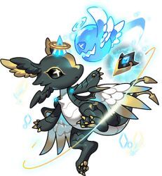 1other chibikemo creature cross-shaped_pupils dragon dragon_village_(series) dragon_village_collection feathered_wings forked_tail furry game_cg halo_around_horn horns lowres multiple_wings official_art single_horn symbol-shaped_pupils tail temiz_(dragon_village) temiz_(executor)_(dragon_village) third-party_source transparent_background white_wings wings yellow_eyes