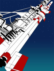 bad_id bad_pixiv_id cable dutch_angle from_below lambda_4s night night_sky no_humans perspective rocket shrimp03_(imagawa_yakiko) sky star_(sky) starry_sky