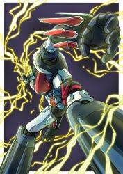 Rule 34 | glowing, grendizer, grendizer (grendizer u), grendizer u, highres, horns, huge horns, lightning, mazinger (series), mecha, mecha focus, no humans, robot, science fiction, super robot, taiga hiroyuki, ufo robo grendizer, yellow eyes
