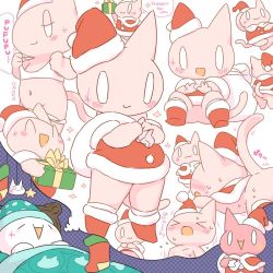 2channel artist_request cat dreaming english_text furry hat santa_costume santa_hat shii sleeping