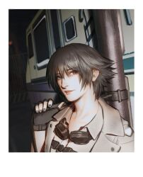 Rule 34 | 1girl, black gloves, black hair, devil may cry (series), devil may cry 5, et.m, fingerless gloves, gloves, goggles, goggles around neck, green eyes, heterochromia, kalina ann (weapon), lady (devil may cry), looking at viewer, nail polish, red eyes, rocket launcher, weapon