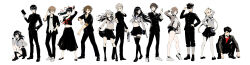 Rule 34 | 6+boys, 6+girls, absurdres, amiguchi shuu, bag, bandaged head, bandaged leg, bandaged neck, bandages, black hair, black serafuku, black skirt, black thighhighs, blonde hair, blue buruma, blue neckerchief, braid, brown eyes, brown hair, buruma, clothes lift, delinquent, duffel bag, everyone, fingerless gloves, flower, full body, fuyusaka iori, gakuran, glasses, gloves, gouto renya, grey eyes, grey hair, grey serafuku, gun, gym shirt, gym uniform, hair flower, hair ornament, hand in pocket, hand on headwear, hat, highres, hijiyama takatoshi, holding, holding gun, holding notebook, holding weapon, jacket, juusan kihei bouei ken, kisaragi tomi, kneehighs, kurabe juurou, lace, lace-trimmed legwear, lace trim, loafers, long hair, long skirt, midriff, military hat, minami natsuno, miura keitarou, multiple boys, multiple girls, neckerchief, notebook, ogata nenji, open clothes, open jacket, pantyhose, pleated skirt, pompadour, ponytail, red-framed eyewear, red neckerchief, red ribbon, red shirt, ribbon, school uniform, sekigahara ei, serafuku, shinonome ryouko (juusan kihei bouei ken), shirt, shirt lift, shoes, skirt, skirt lift, sneakers, socks, squatting, standing, sukeban, takamiya yuki, thighhighs, thighs, track jacket, twin braids, wavy hair, weapon, wenfei ye, white background, white flower, white hair, white pantyhose, white shirt, yakushiji megumi
