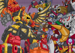 arm_cannon assault_visor breasts character_request copyright_request crossover daltanious decepticon fangs gattai golion_(mecha) great_magami great_mazinger great_mazinger_(robot) highres holding horns hyakujuu-ou_golion jaws jetpack large_breasts lion long_hair machinery mazinger_(series) mecha mecha_focus mechanical_wings mirai_robo_daltanious no_humans non-humanoid_robot pilder predaking retro_artstyle robot robot_animal science_fiction shoulder_cannon super_robot super_robot_wars sword teeth transformers transformers:_generation_1 lion_voltron voltron_(series) voltron_force weapon wings yellow_eyes