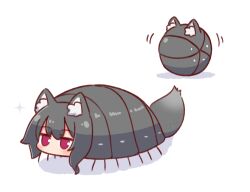 1girl animal_ear_fluff animal_ears armadillo fox_ears jitome kemomimi-chan_(naga_u) naga_u no_mouth original red_eyes simple_background white_background