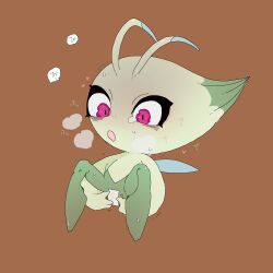 Rule 34 | 1girl, alternate eye color, antennae, bags under eyes, blush, breath, brown background, celebi, colored skin, drooling, fairy wings, female focus, flat chest, full body, gen 2 pokemon, green skin, heart, heavy breathing, japanese text, knees up, legendary pokemon, light blush, looking down, lying, maebari, mouth drool, multicolored skin, mythical pokemon, nintendo, nose blush, on back, open mouth, pokemon, pokemon (creature), red eyes, simple background, solo, spread pussy, spread pussy under clothes, spreading own pussy, sweat, translation request, trembling, two-tone skin, wavy eyes, wings, yamada (pixiv 24040206)