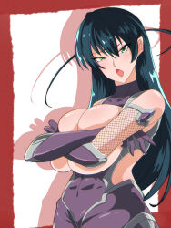 Rule 34 | 1girl, blue hair, breasts, highres, igawa asagi, komochizuki, large breasts, long hair, solo, taimanin (series), taimanin asagi