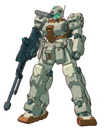 blue_visor bullpup color_variation commentary_request earth_federation gm_(mobile_suit) gm_sniper gun gundam machinery mecha mecha_focus mobile_suit no_humans original radio_antenna redesign rifle robot science_fiction scope smoke_grenade_launcher sniper_rifle tessaku_ro weapon white_background