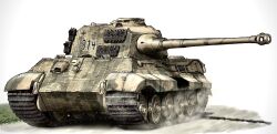 balkenkreuz caterpillar_tracks cross machine_gun gun highres konnpeto machine_gun mg34 military_vehicle motor_vehicle no_humans original tank tiger_ii turret vehicle_focus weapon wehrmacht wheel white_background world_war_ii