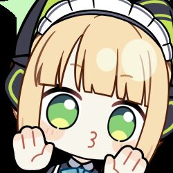 Rule 34 | 1girl, against fourth wall, animal ear headphones, animal ears, animated, animated gif, apron, aqua bow, aqua bowtie, black dress, blonde hair, blue archive, blunt bangs, blunt ends, blush stickers, bow, bowtie, cat ear headphones, cat ears, chibi, chunye haruya, close-up, collared dress, commission, contrast collar, disembodied hand, dress, fake animal ears, fourth wall, green eyes, green halo, halo, headphones, looking at viewer, lowres, maid, maid apron, maid headdress, midori (blue archive), midori (maid) (blue archive), missing commentary, o3o, official alternate costume, official alternate hairstyle, ponytail, portrait, second-party source, short hair, sidelocks, simple background, solo, transparent background, white apron, white headdress