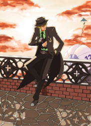 arc_system_works bad_id bad_pixiv_id blazblue formal_clothes green_hair hat hazama kite male_focus necktie solo watch wristwatch yoshinami