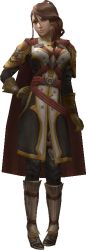 1girl 3d boots brown_eyes brown_hair cape coat female_focus final_fantasy final_fantasy_type-0 gloves hanaharu_emina hand_on_own_hip solo standing transparent_background