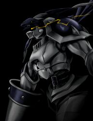 Rule 34 | 1boy, black background, black cape, cape, chaosdukemon, cowboy shot, dark background, digimon, digimon (creature), eye trail, grey armor, grey helmet, helmet, highres, holding, holding polearm, holding weapon, knight, lance, light trail, making-of available, male focus, manchi kansuke, polearm, simple background, solo, weapon, yellow eyes