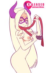 10:16 1girl animated animated_gif ass bad_tag blonde_hair boku_no_hero_academia breasts diives fake_horns female female_focus horns long_hair mask mount_lady nude patreon shounen_jump video watermark white_background yuu_takeyama