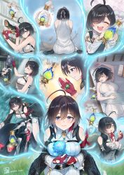 +_+ 1girl ^_^ absurdres ahoge ahoge_wag ass asymmetrical_bangs atelier_(series) atelier_yumia belt between_breasts black_hair blue_flower book breasts candy closed_eyes closed_mouth commentary_request crack cupcake damaged double-parted_bangs dress expressive_hair fingerless_gloves flammi_(atelier) floating flower food food_on_face gloves grass high_heels highres holding holding_book holding_food holding_shoes large_breasts lying mole mole_under_eye motor_vehicle motorcycle multicolored_hair on_back on_bed on_motorcycle open_mouth parted_bangs pencil_dress purple_eyes red_gloves red_hair shoes short_dress smile strap_between_breasts streaked_hair tohka_10days tongue tongue_out two-tone_hair white_dress yumia_liessfeldt