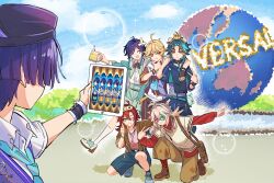 Rule 34 | 6+boys, absurdres, aether (genshin impact), aether (guilin) (genshin impact), ahoge, blonde hair, braided sidelocks, closed eyes, cup, fcc (fengcheche), fingernails, genshin impact, green hair, hair between eyes, hair ornament, highres, holding, holding cup, kaedehara kazuha, long sleeves, mole, mole under each eye, mole under eye, multicolored hair, multiple boys, multiple moles, one eye closed, red eyes, red hair, scaramouche (genshin impact), shikanoin heizou, shorts, sidelocks, slime (genshin impact), streaked hair, universal studios, v, venti (genshin impact), wanderer (genshin impact), white hair, xiao (genshin impact), yellow eyes