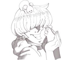1girl 1shermieaday earrings female_focus fluffy hamster heart jacket jewelry long_hair shermie_(kof) smile the_king_of_fighters