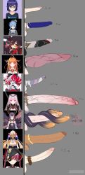 6+futa a-chan_(hololive) absurdres animal_penis artist_name bandaged_penis bandages bare_shoulders breasts chart cock_ring commentary comparison dark-skinned_female dark_skin dragon_girl dragon_horns english_commentary erection eyepatch flat_chest from_side futanari glasses grey_background hat highres hololive hololive_english hololive_indonesia horns hoshimachi_suisei houshou_marine kiryu_coco knotted_penis kureiji_ollie kushishekku large_breasts large_penis long_image looking_at_viewer mechanical_penis mori_calliope multiple_futa ninomae_ina&#039;nis patreon_username penis penis_chart penis_comparison penis_ornament penis_piercing penis_sheath penis_size_comparison penis_size_difference photo_inset piercing roboco-san sex_toy simple_background stitches tentacles testicles tiara tsukumo_sana uncensored veins veiny_penis virtual_youtuber zombie zombie_girl