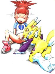 blush closed_eyes digimon digimon_(creature) digimon_tamers makino_ruki open_mouth oral renamon