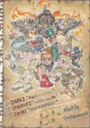 arc_system_works battle_fantasia cedric_ward coyori deathbringer_(battle_fantasia) dokurod face_(battle_fantasia) freed_velez highres marco_van_de_land odile_(battle_fantasia) olivia_von_roselia translation_request urs_van_de_land watson_livingston