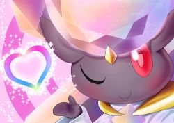 10s blush crystal diancie gen_6_pokemon heart legendary_pokemon mitsu_yan mythical_pokemon nintendo no_humans one_eye_closed pokemon pokemon_(creature) pokemon_xy red_eyes solo wink