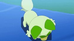 animated animated_gif cake cat food game_freak nintendo no_humans pokemon pokemon_(anime) pokemon_horizons sprigatito