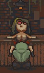 animated animated_gif bad_source bionice blood blood_spray cannibalism colored_skin cunnilingus dead_ahead dead_ahead:_zombie_warfare eating green_skin guro hairband lowres open_mouth oral pixel_art zombie